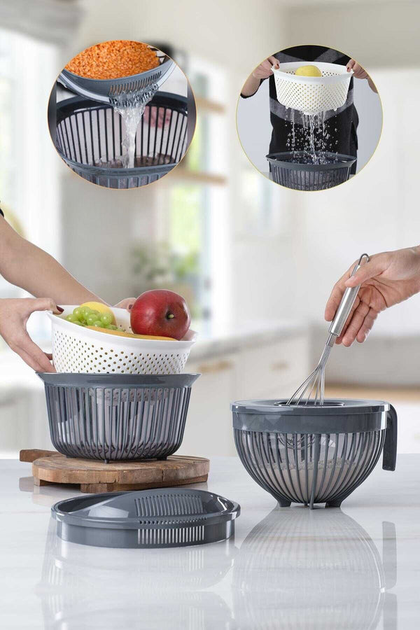ACAR BEATER 6 Parça Süzgeçli Karıştırma ve Saklama Kabı
