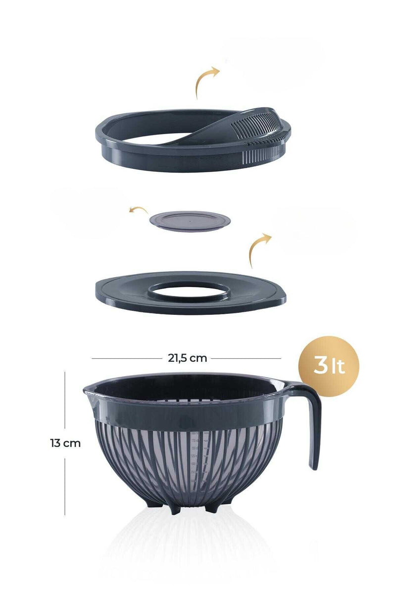 ACAR BEATER 6 Parça Süzgeçli Karıştırma ve Saklama Kabı