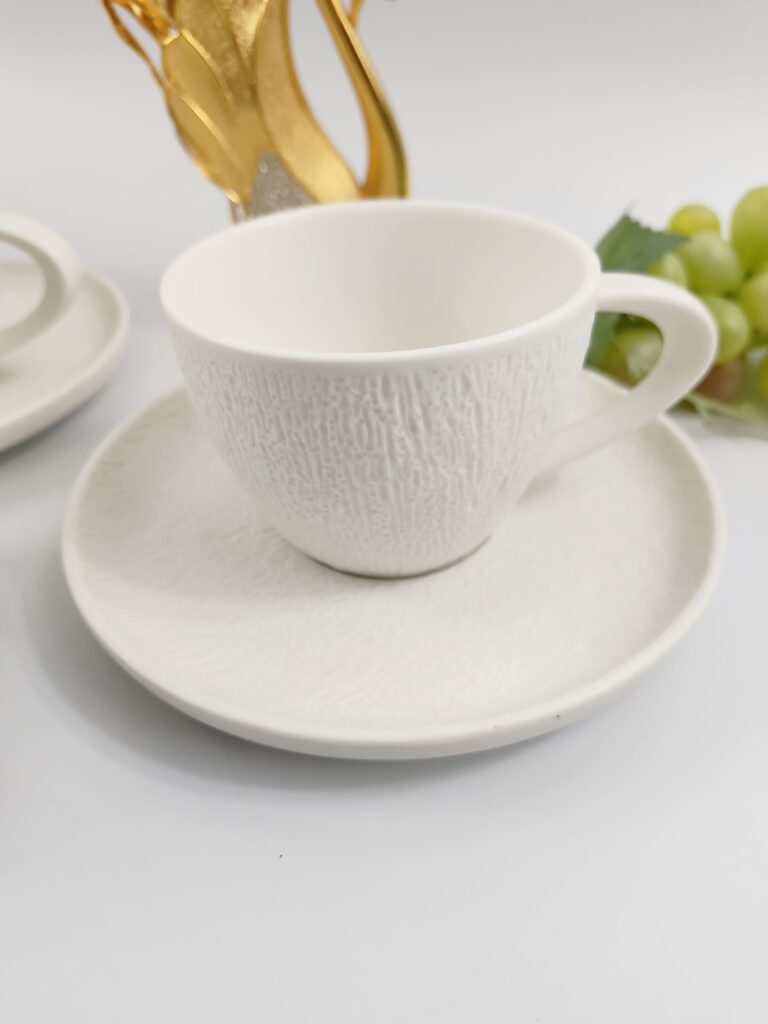 TREND HOME WHITE 12 Parça 6'lı beyaz porselen kahve fincan takımı