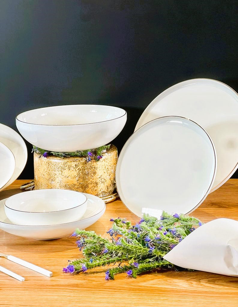 ACAR DAPHNE Gold Yemek takımı 12 kişilik 57 parça 