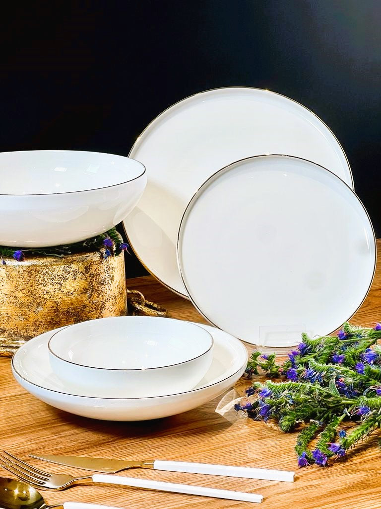 ACAR DAPHNE Gold Yemek takımı 12 kişilik 57 parça 