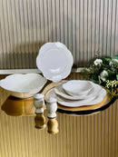 ZELLERFELD ROSA Blanc avec liseré doré Service de table 27 pièces 6 personnes - Bella Home