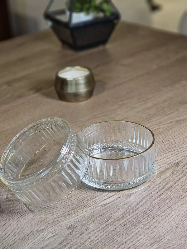 TREND HOME ROYAL GLASS 2'li altın cam aperatif kasesi seti