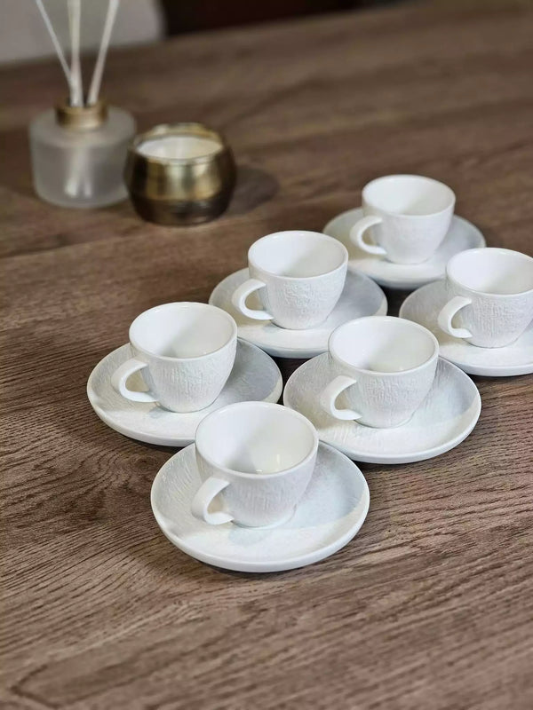 TREND HOME BEYAZ Kahve fincanları 12 adet 6 kişilik