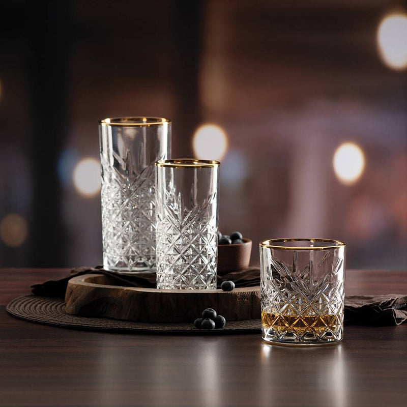 PASABAHCE TIMELESS 4 adet GOLD TOUCH Longdrink 450 ml bardak