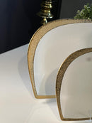 TREND HOME LEAF porselen servis tabağı beyaz/altın 30cm