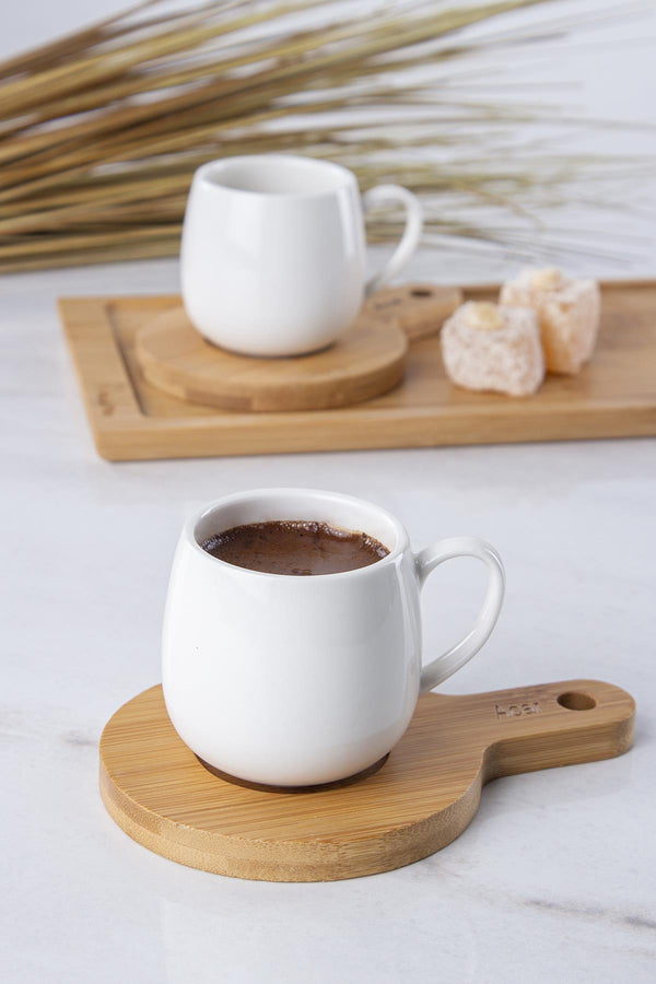 ACAR BAMBU SUNUMLU 6'lı oval fincan set 12 parça