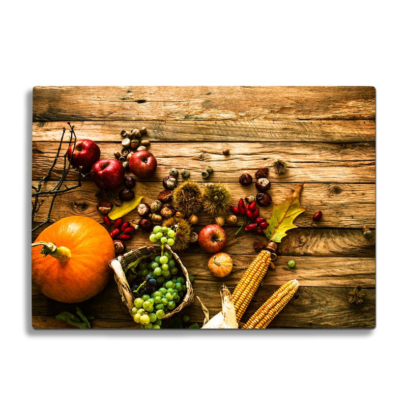BELLART - Sonbahar dekoru Uv Baskılı Cam Kesme Tablası 35×25 cm