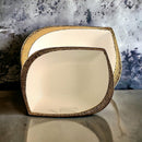 TREND HOME LEAF Assiette de service en porcelaine blanc/doré 25 cm