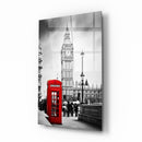 Tableau en verre - Londres Cabine téléphonique et Big Ben (Tour Grande Cloche)