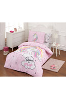 ÖZDILEK UNICORN Parure de lit renforcé 1 personne ÖZDILEK UNICORN Pembe Tek kişilik ranforce ranforce nevresim takımı ÖZDILEK UNICORN  Kinderbettwäschegarnitur 1 Person  