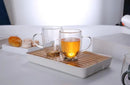 TREND HOME COLLECTION 2'Li  çift cidarlı simli, cam mug kupa  300ml