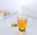 TREND HOME COLLECTION 2'Li  çift cidarlı simli, cam mug kupa  300ml