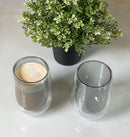 TREND HOME COLLECTION 2'Li  çift cidarlı, gri cam bardak 300ml