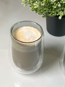 TREND HOME COLLECTION 2'Li  çift cidarlı, gri cam bardak 300ml