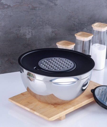 ACAR KARAT Çelik 5 Parça Rendeli Karıştırma Kabı - 24 Cm